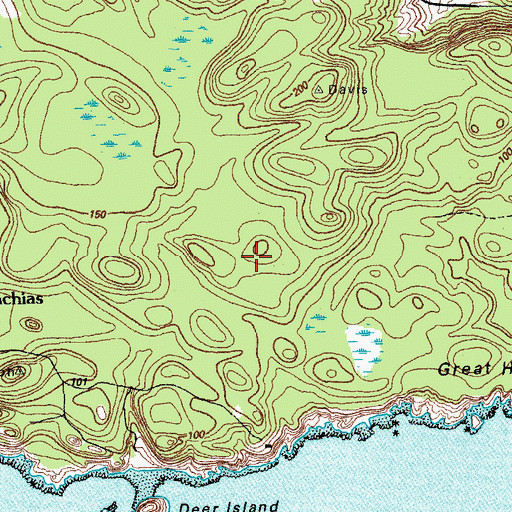 Topographic Map of Town of Cutler, ME