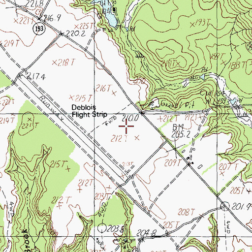 Topographic Map of Town of Deblois, ME