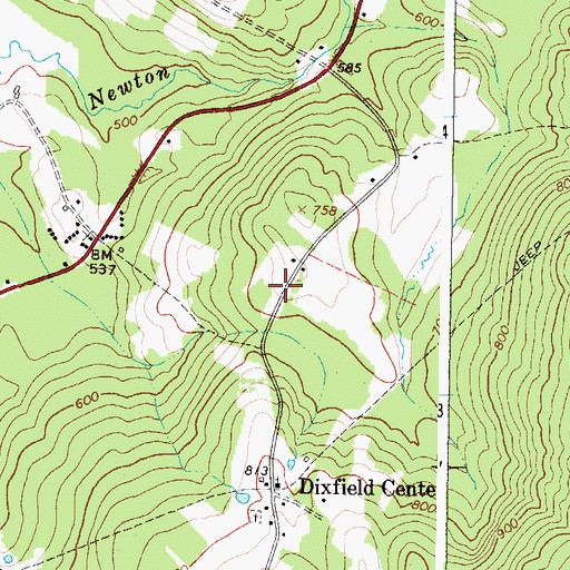 Topographic Map of Town of Dixfield, ME