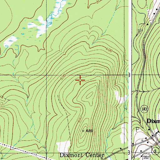 Topographic Map of Town of Dixmont, ME
