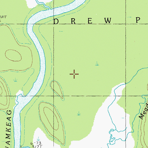 Topographic Map of Plantation of Drew, ME