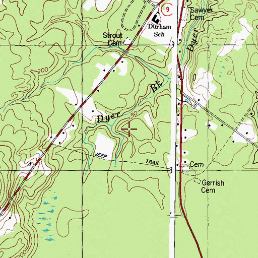 Topographic Map of Town of Durham, ME