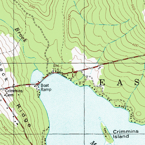 Topographic Map of Town of Eastbrook, ME