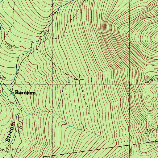 Topographic Map of Unorganized Territory of East Central Franklin, ME