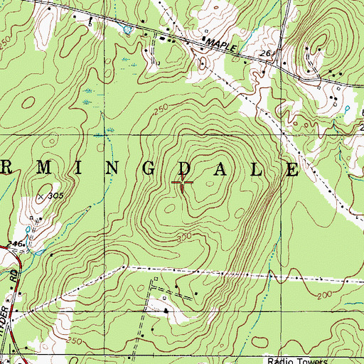 Topographic Map of Town of Farmingdale, ME