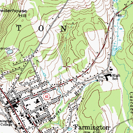 Topographic Map of Town of Farmington, ME