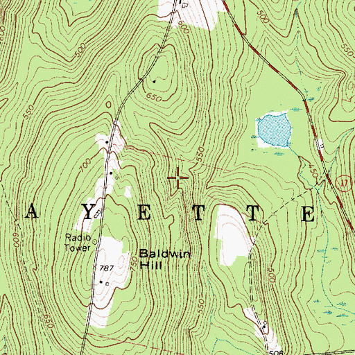 Topographic Map of Town of Fayette, ME