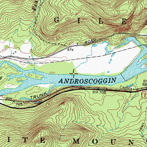 Topographic Map of Town of Gilead, ME