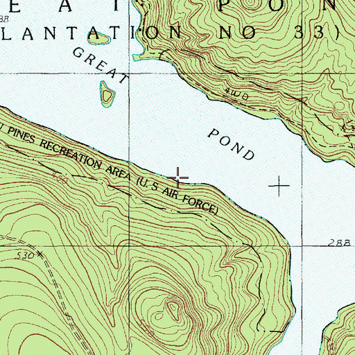 Topographic Map of Town of Great Pond, ME