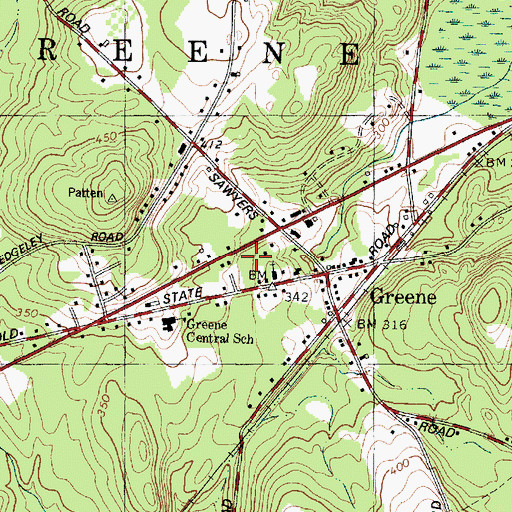 Topographic Map of Town of Greene, ME