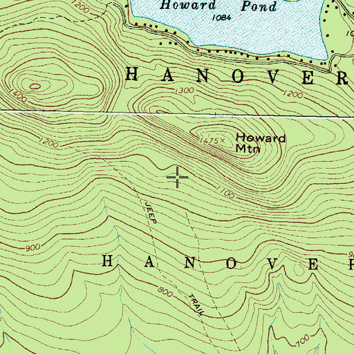 Topographic Map of Town of Hanover, ME