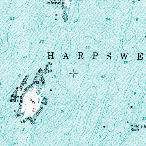 Topographic Map of Town of Harpswell, ME