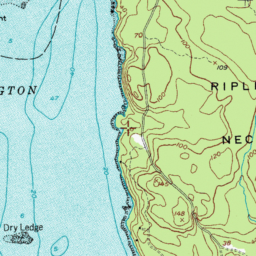 Topographic Map of Town of Harrington, ME