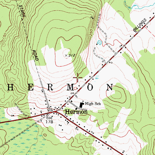 Topographic Map of Town of Hermon, ME