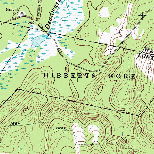 Topographic Map of Hibberts Gore, ME