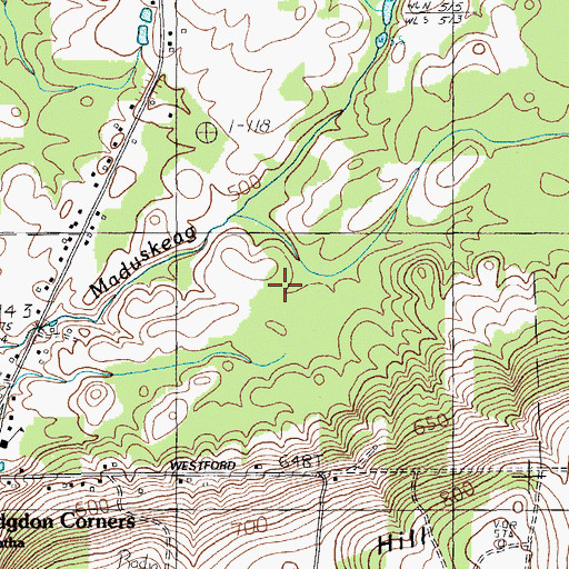 Topographic Map of Town of Hodgdon, ME