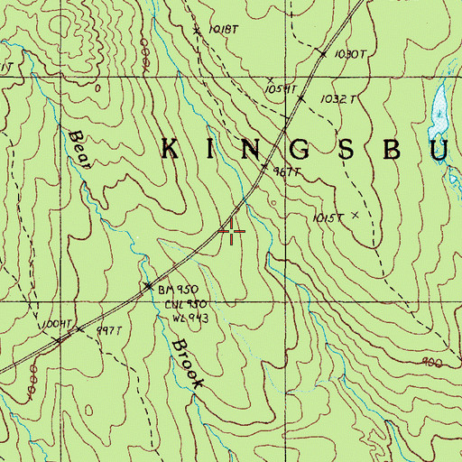 Topographic Map of Plantation of Kingsbury, ME