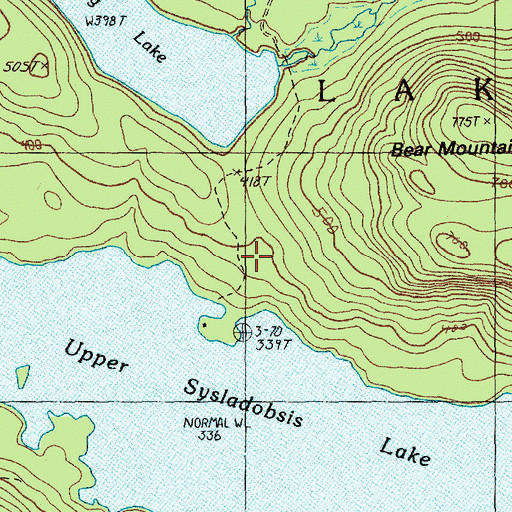 Topographic Map of Town of Lakeville, ME