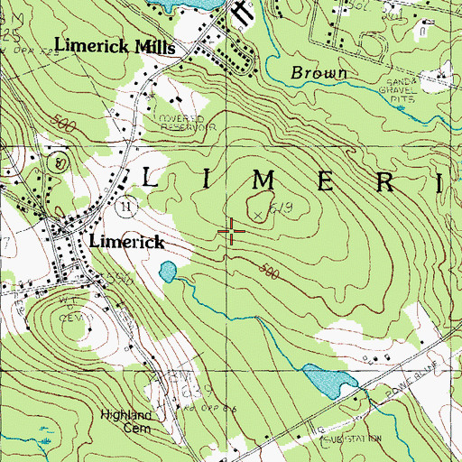 Topographic Map of Town of Limerick, ME