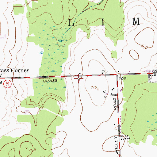 Topographic Map of Town of Limestone, ME