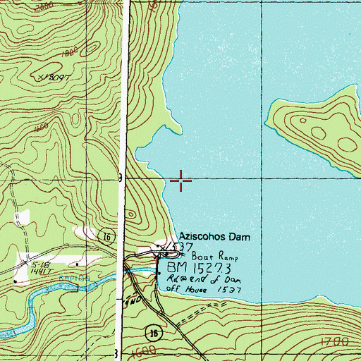 Topographic Map of Plantation of Lincoln, ME
