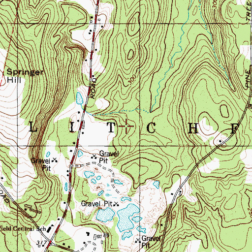 Topographic Map of Town of Litchfield, ME