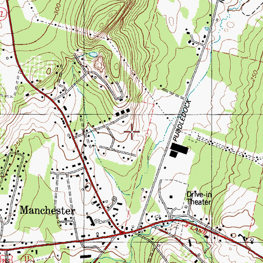 Topographic Map of Town of Manchester, ME