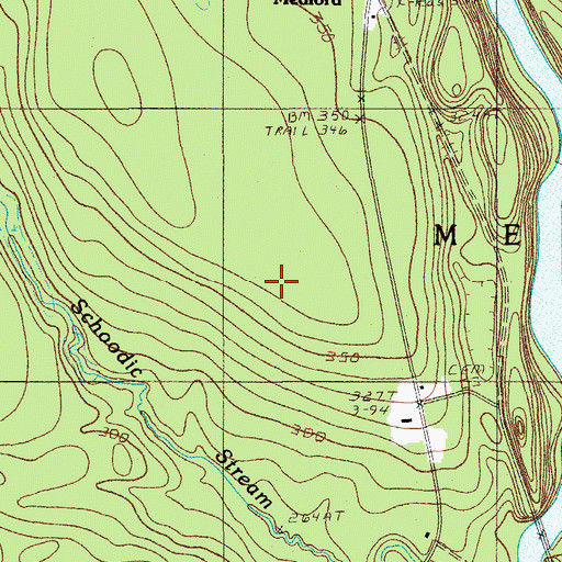 Topographic Map of Town of Medford, ME