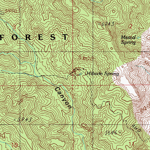 Topographic Map of Hillside Spring, AZ