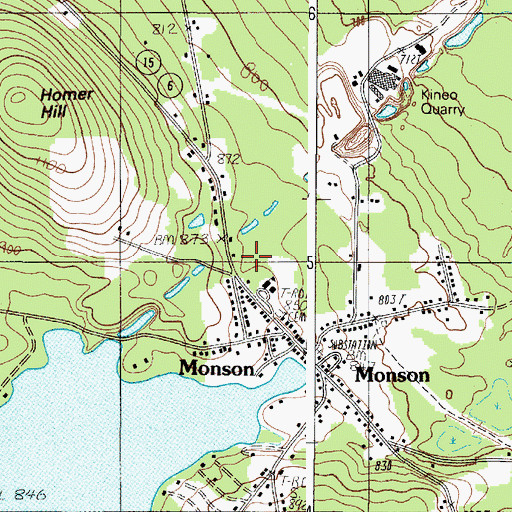 Topographic Map of Town of Monson, ME