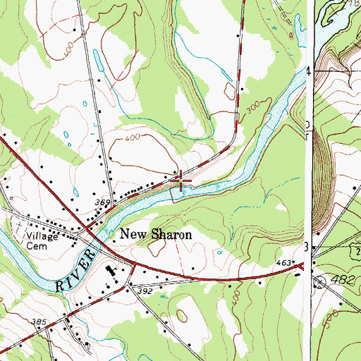 Topographic Map of Town of New Sharon, ME