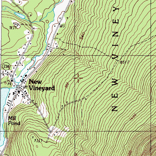 Topographic Map of Town of New Vineyard, ME