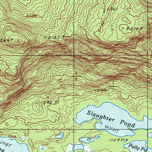 Topographic Map of Unorganized Territory of Northeast Piscataquis, ME