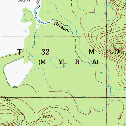 Topographic Map of Unorganized Territory of Northwest Hancock, ME