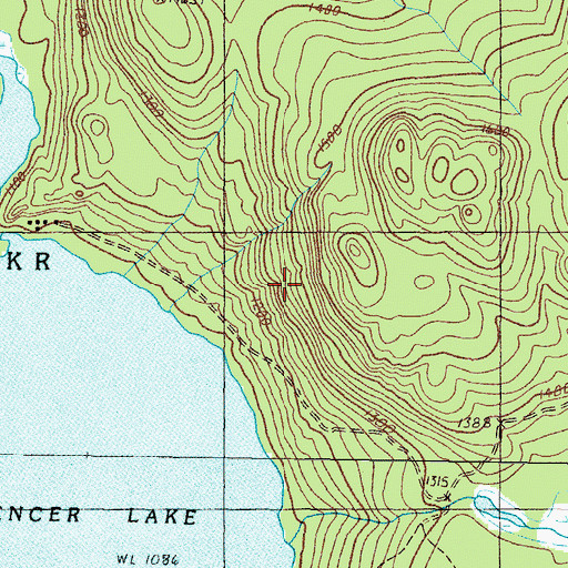 Topographic Map of Unorganized Territory of Northwest Somerset, ME