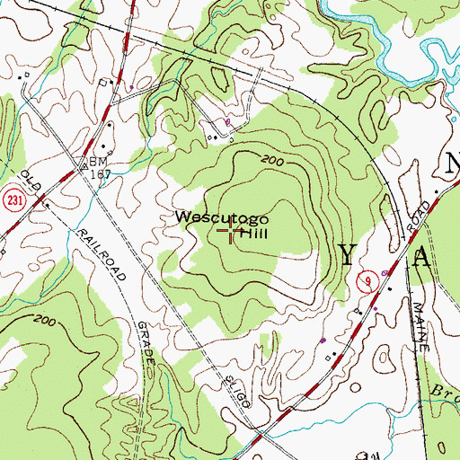 Topographic Map of Town of North Yarmouth, ME