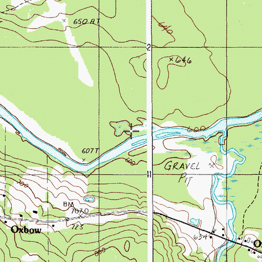 Topographic Map of Plantation of Oxbow, ME