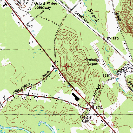 Topographic Map of Town of Oxford, ME