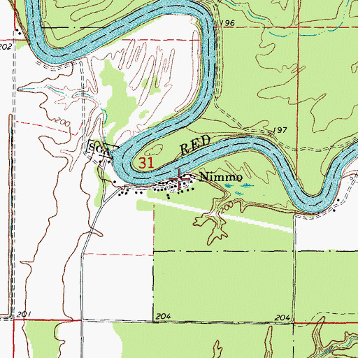 Topographic Map of Nimmo, AR