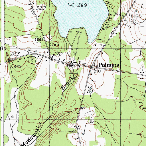 Topographic Map of Town of Palmyra, ME