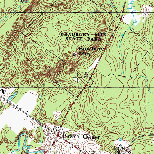Topographic Map of Town of Pownal, ME