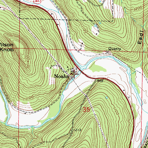 Topographic Map of Noahs, AR