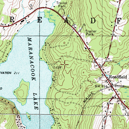 Topographic Map of Town of Readfield, ME