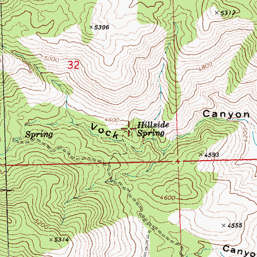 Topographic Map of Hillside Spring, AZ
