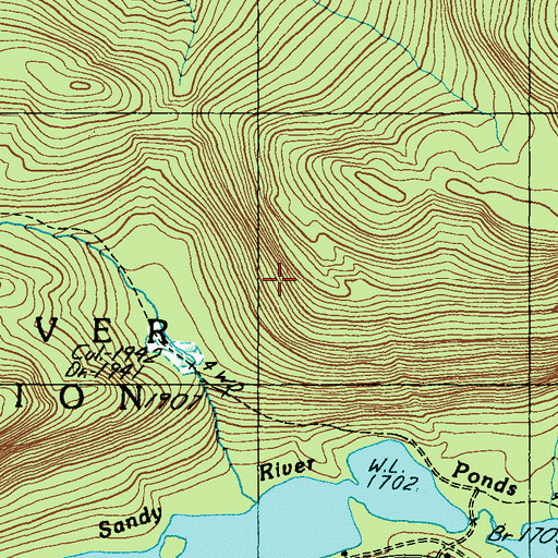 Topographic Map of Plantation of Sandy River, ME