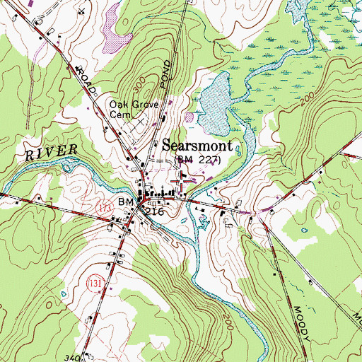 Topographic Map of Town of Searsmont, ME