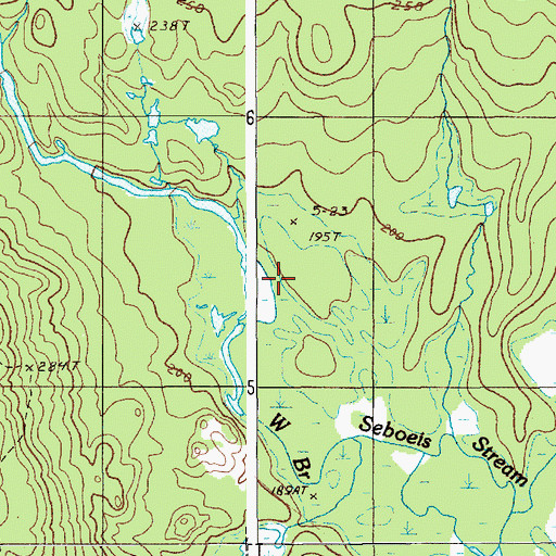 Topographic Map of Plantation of Seboeis, ME