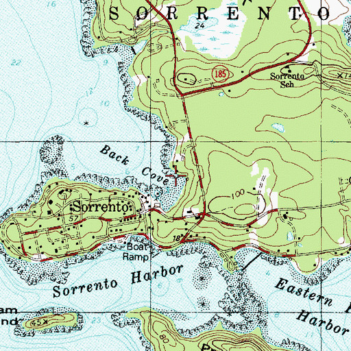 Topographic Map of Town of Sorrento, ME