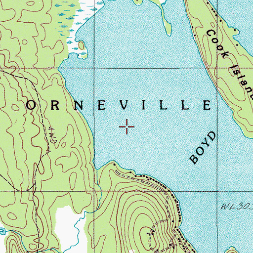 Topographic Map of Unorganized Territory of Southeast Piscataquis, ME