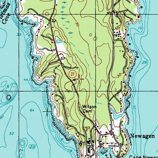 Topographic Map of Town of Southport, ME
